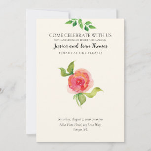 Convite Recepção de casamento Floral Graceful