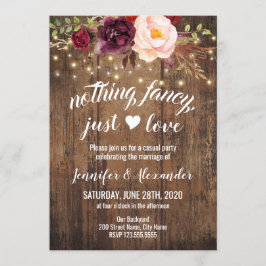 Convite Recepção de Casamento Floral Marsala