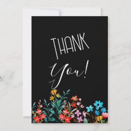 Convite Recepção de casamento Floral Minimalista Preta com