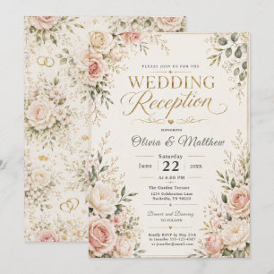 Convite Recepção de Casamento Floral Romântico