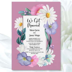 Convite Recepção de Casamento Floral Rosa