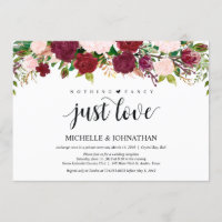 Recepção de Casamento Floral Rosa Marsala Elopemen