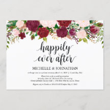 Recepção de Casamento Floral Rosa Marsala Elopemen