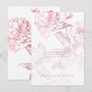 Convite Recepção de Casamento Floral Simples em Rose Gold
