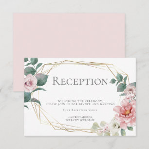 Convite Recepção de Casamento Flores de Peônia Rosa Páli