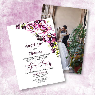 Convite Recepção de casamento Flórida Rosa-Rosa Personaliz