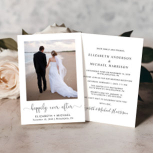 Convite Recepção de Casamento Fotográfico Elegante Feliz p
