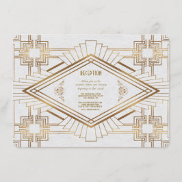 Convite Recepção de casamento Gatsby do Excelente Branco D
