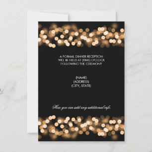Convite Recepção de Casamento Glamour Dourado de Hollywood