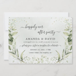 Convite Recepção de Casamento Greenery Happily Ever After