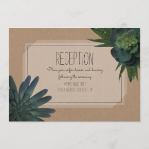 Convite Recepção de Casamento Inspirada em Cardstock Sucul