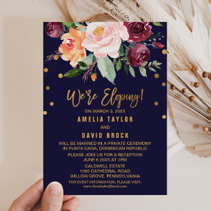 Convite Recepção de Casamento Íntimo com Tema Floral de Ou