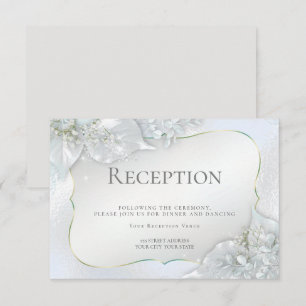 Convite Recepção de casamento Iscy Glacier Blue Shimmer
