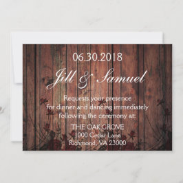 Convite Recepção de casamento Linda Madeira Faux e rendas