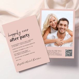 Convite Recepção de casamento mínima de código QR de foto 