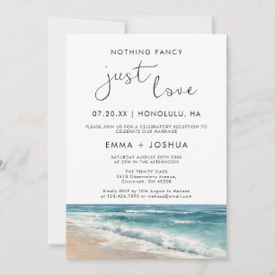 Convite Recepção de Casamento Minimalista à Beira-Mar com