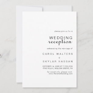 Convite Recepção de Casamento Minimalista Clássico com Cal