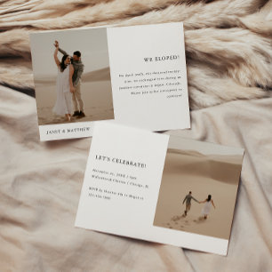 Convite Recepção de Casamento Minimalista de Casamento às