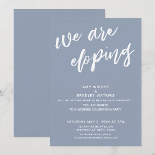 Convite Recepção de Casamento Moderna Dusty Blue Estamos F