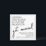 Convite Recepção de casamento moderna e simples<br><div class="desc">A elegância de uma fonte serif bonito é contrastada com o roteiro casual de escrita manual que lê "se casou!" nesta recepção de casamento 2 em um anúncio e convite. Use os campos modelo para adicionar seus próprios detalhes e se sinta livre para mudar cores, fontes, layout de qualquer maneira...</div>