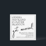 Convite Recepção de Casamento Moderna Simples e Divertida<br><div class="desc">A elegância de uma fonte serifada bonita é contrastada com a escrita à mão casual que diz "casaram-se!" neste convite e anúncio de casamento 2-em-1. Use os campos do modelo para adicionar seus próprios detalhes e sinta-se à vontade para alterar cores,  fontes,  layout da maneira que achar melhor!</div>