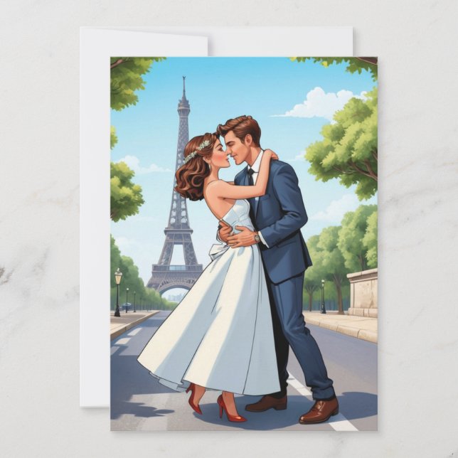 Convite recepção de casamento moderno e feliz para sempre (Frente)