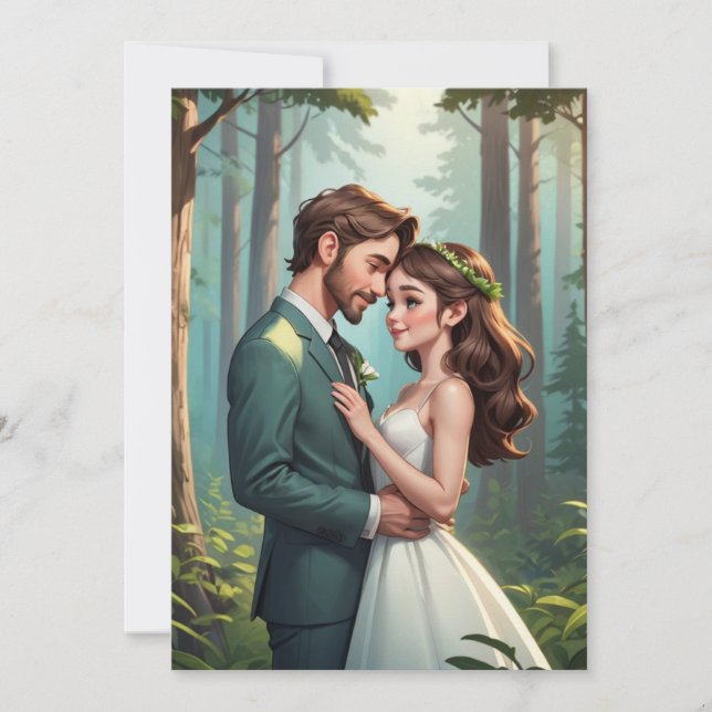 Convite recepção de casamento moderno e feliz para sempre  (Frente)