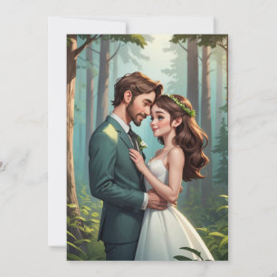 Convite recepção de casamento moderno e feliz para sempre 