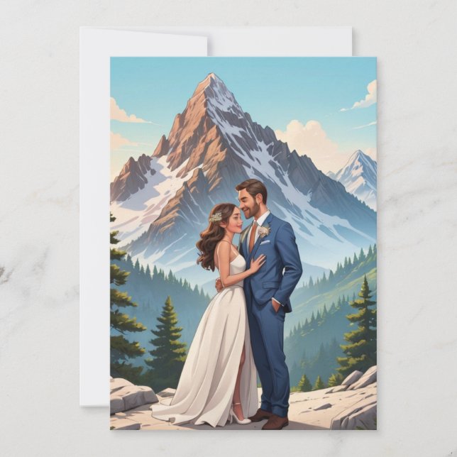 Convite recepção de casamento moderno e feliz para sempre  (Frente)