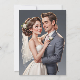 Convite recepção de casamento moderno e feliz para sempre 