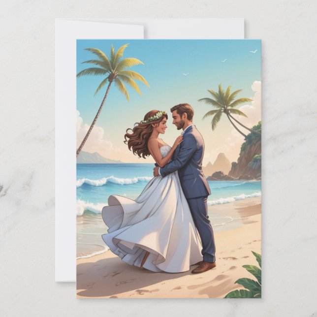 Convite recepção de casamento moderno e feliz para sempre  (Frente)