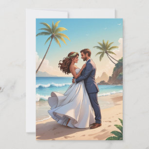 Convite recepção de casamento moderno e feliz para sempre 