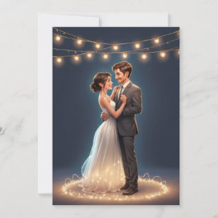 Convite recepção de casamento moderno e feliz para sempre 