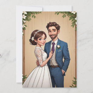 Convite recepção de casamento moderno e feliz para sempre 