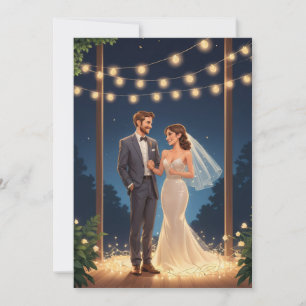 Convite recepção de casamento moderno feliz para sempre fu