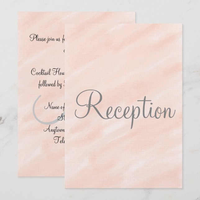 Convite Recepção de Casamento Monograma Bege (Frente/Verso)