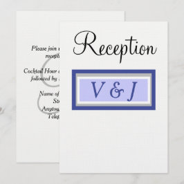 Convite Recepção de Casamento Monograma Periwinkle