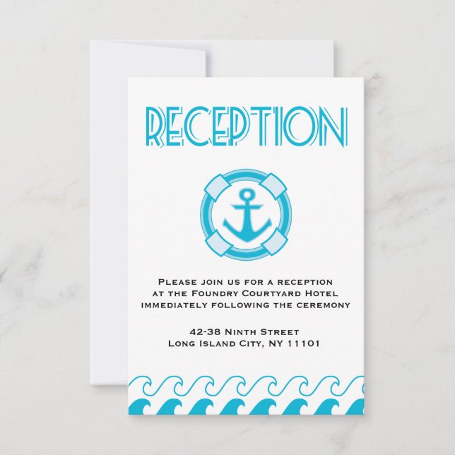 Convite Recepção de Casamento Náutico (Frente)