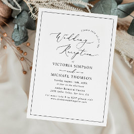 Convite Recepção de casamento Negra Mínima Elegante