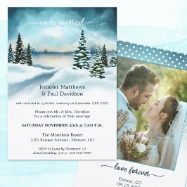 Convite Recepção de Casamento no Inverno Mágico Foto Perso