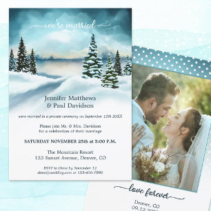 Convite Recepção de Casamento no Inverno Mágico Foto Perso
