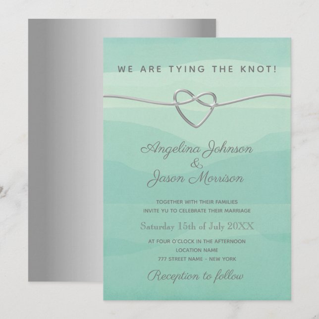 Convite Recepção de Casamento Nós Amarrámos o Nó (Frente/Verso)