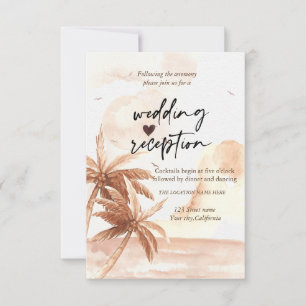 Convite Recepção de Casamento Palmeiras Tropicais Rústicas