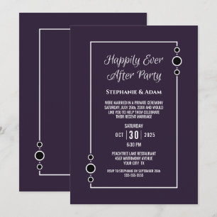 Convite Recepção de Casamento Para Sempre Feliz Branco Rox