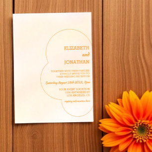 Convite Recepção de Casamento Pôr do Sol Laranja