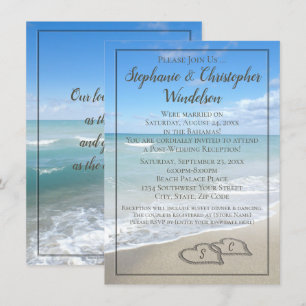 Convite Recepção de Casamento Pós-Casamento Destino Praia