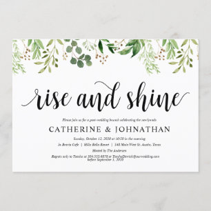 Convite Recepção de Casamento Poste Verde Brunch Elopement