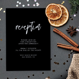 Convite Recepção de casamento preto contemporâneo moderno