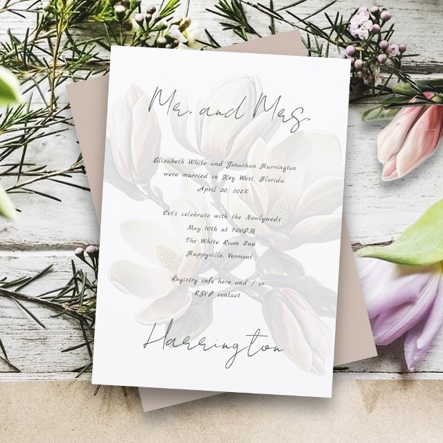 Convite Recepção de Casamento Privado Southern Magnolia (Criador carregado)
