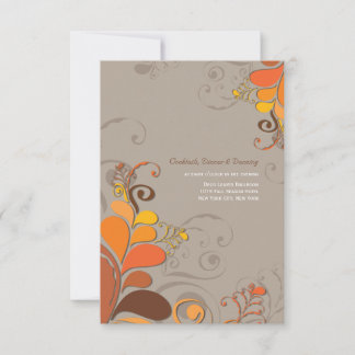 Convite Recepção de Casamento Redemoinhos Florais Outono